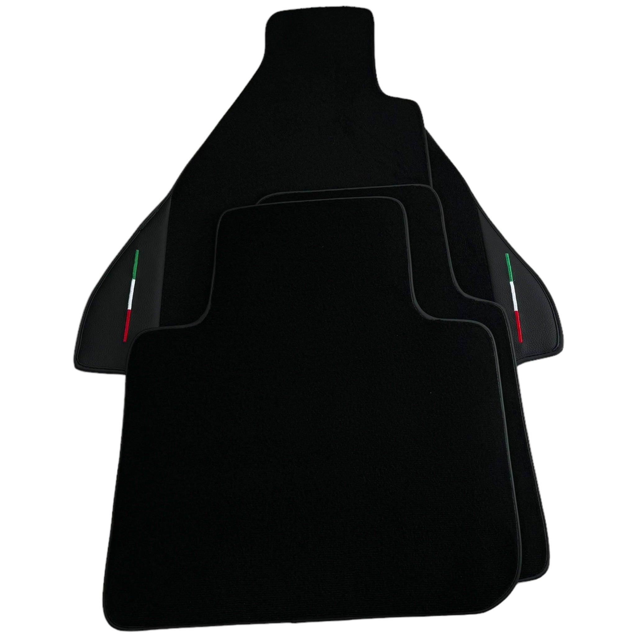 Black Floor Mats for Ferrari Dino 308 GT4 (1973-1979) with Leather | Italian Edition - AutoWin