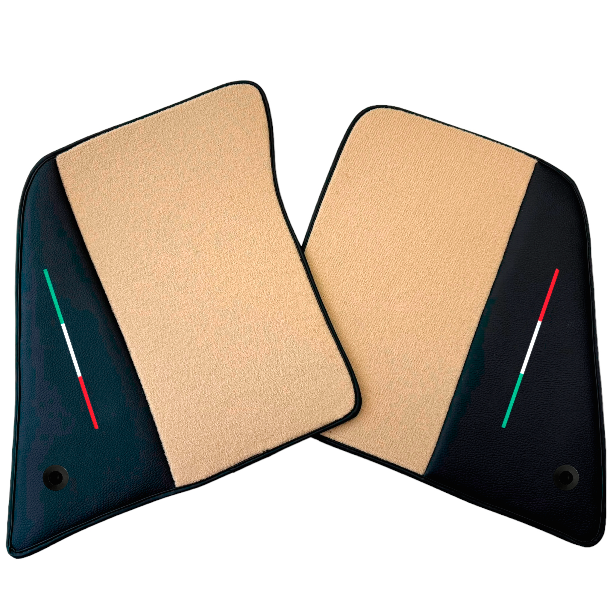 Beige Floor Mats for Ferrari SF90 Stradale (2019-2024) with Leather - AutoWin