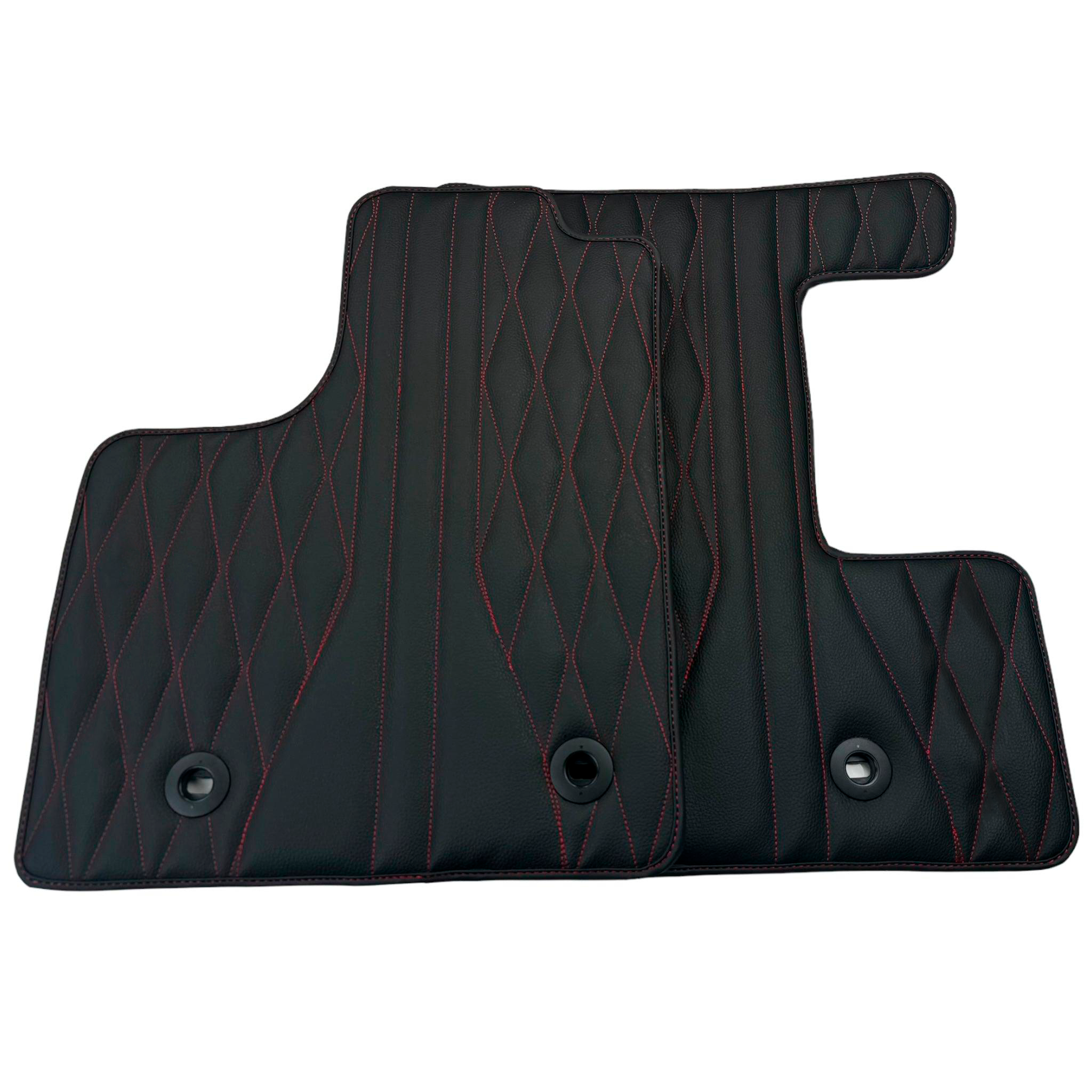 Leather Floor Mats for Lexus IS 250 (2013-2022) with Red Stitching