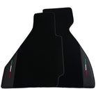 Black Floor Mats for Ferrari 328 GTB (1985-1989) with Leather Italian Edition - AutoWin