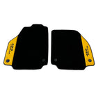 Black Floor Mats for Ferrari 458 Italia (2009-2015) with Yellow Leather - AutoWin