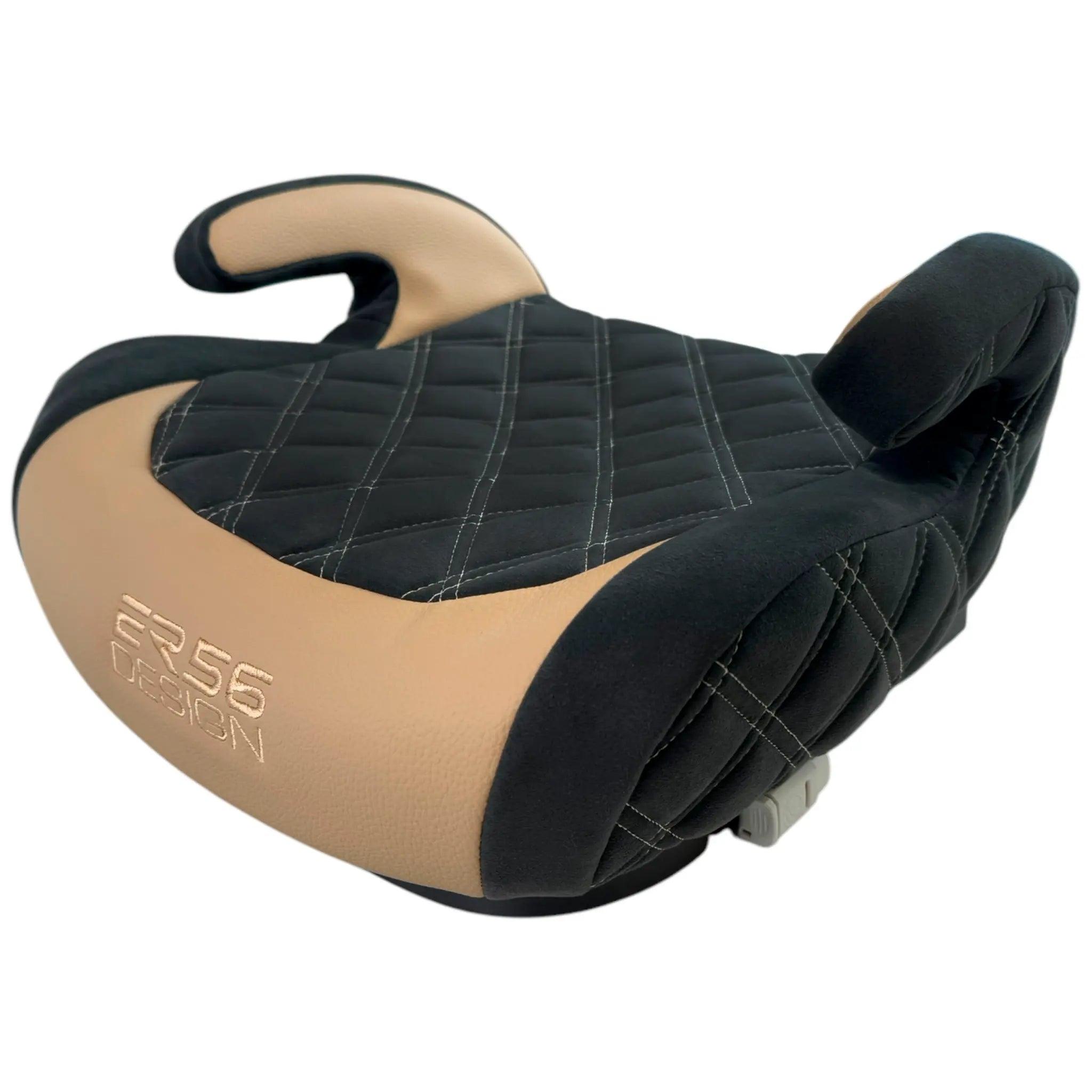 Alcantara Leather Backless Car Seat for Kids with Beige Leather by ER56 Design