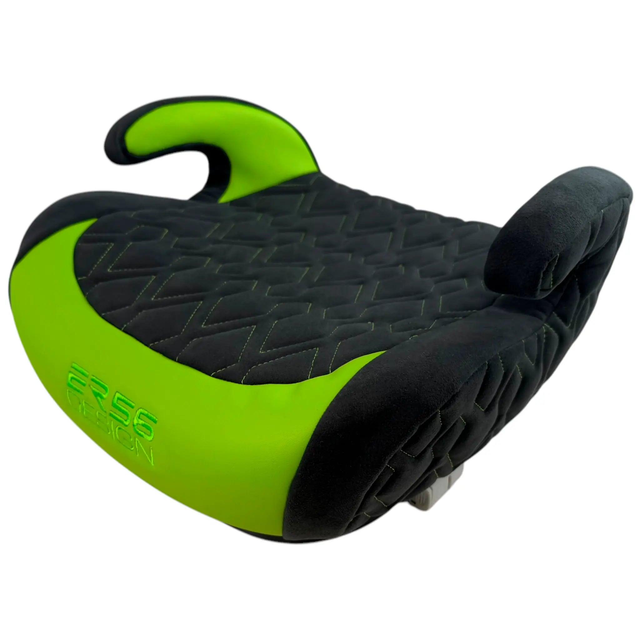 Alcantara Leather Backless Car Seat for Kids with Green Leather by ER56 Design