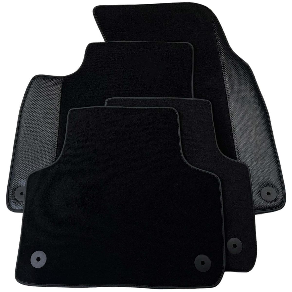 Custom Black Carbon Leather Floor Mats for Audi A3 - 5-door Hatchback (2000-2003) 