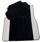 Black Floor Mats for BMW 5 Series G30 with Gray Leather Borders