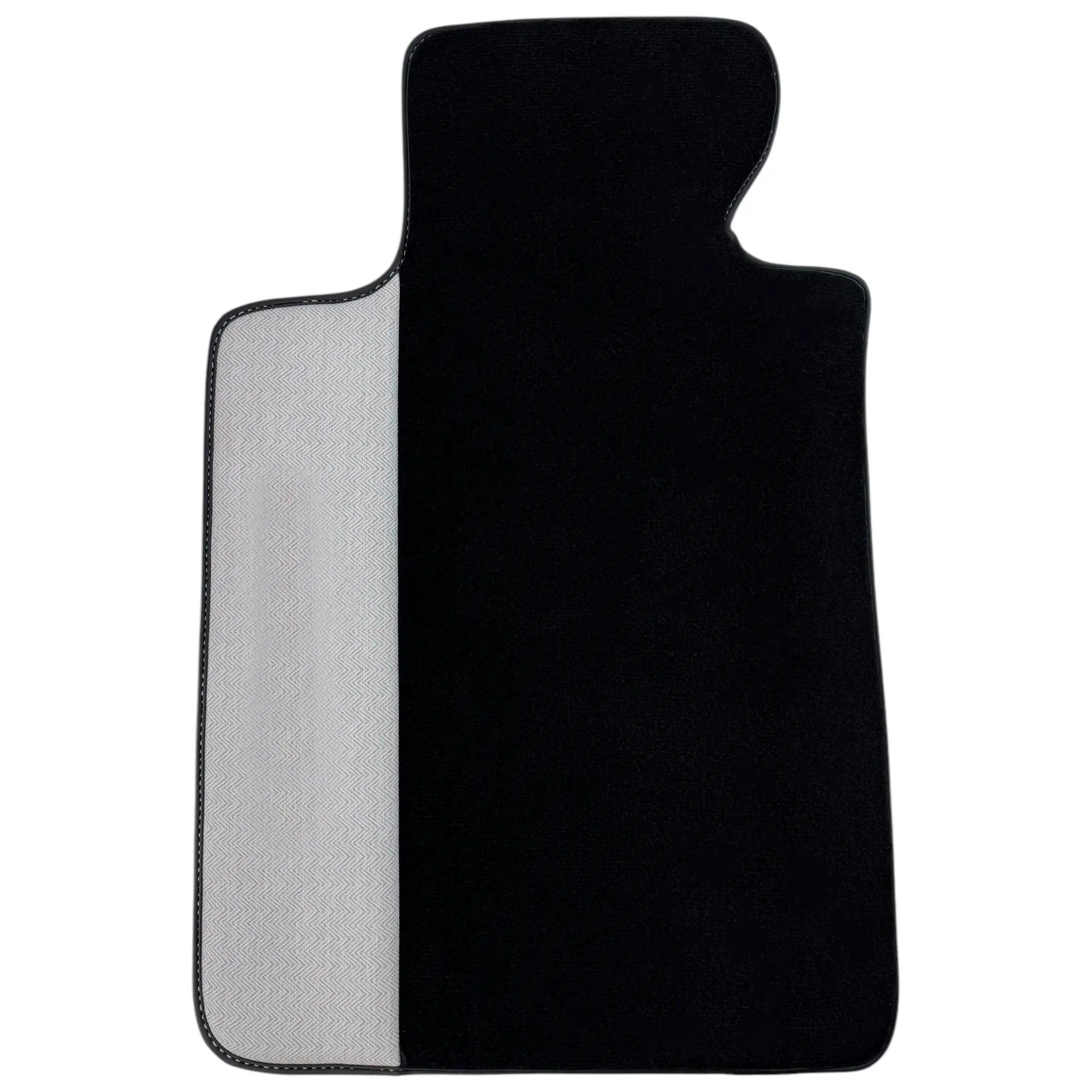 Black Floor Mats for BMW 5 Series G30 with Gray Leather Borders