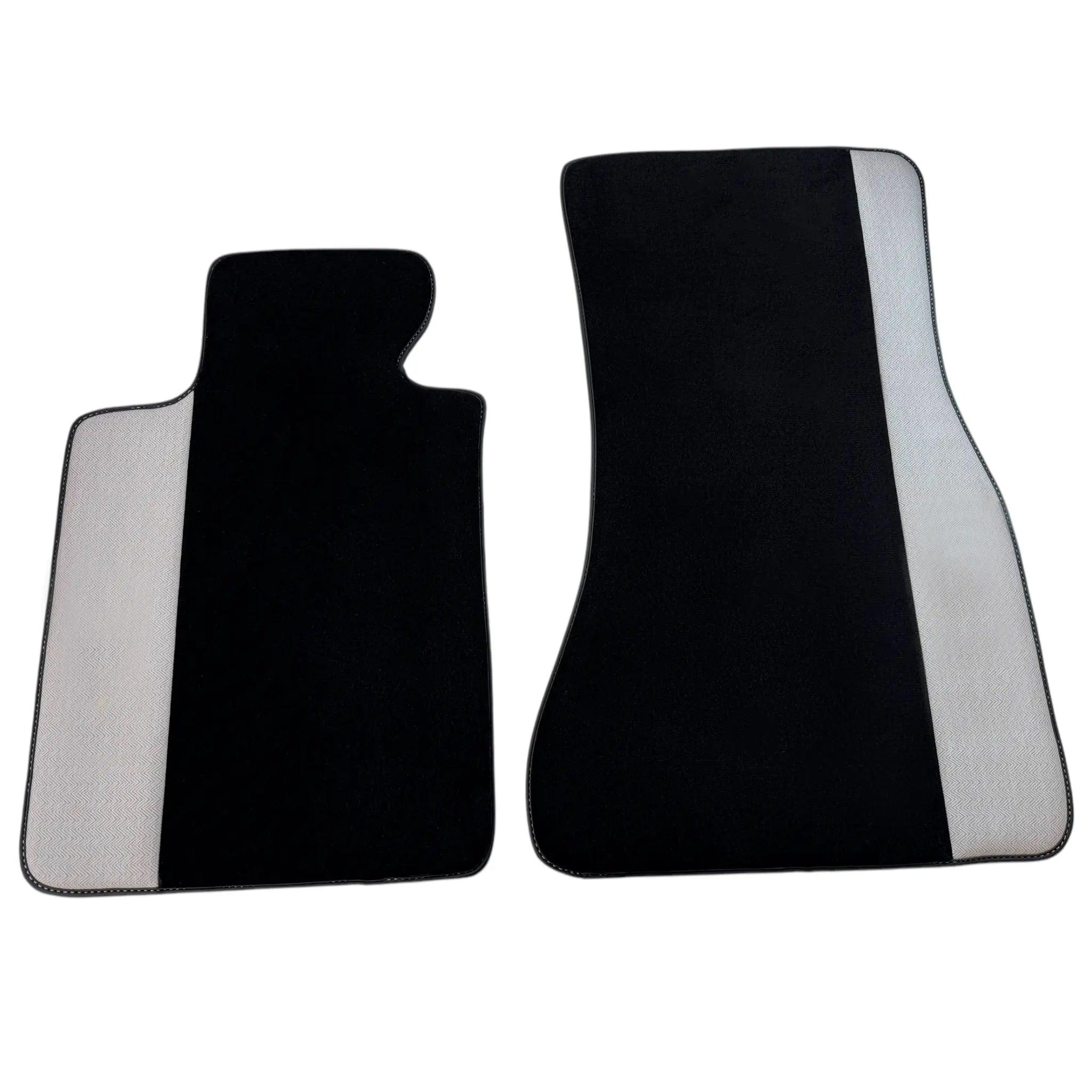 Black Floor Mats for BMW 5 Series G30 with Gray Leather Borders