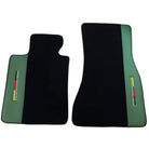 Black Floor Mats for BMW 5 Series G30 with Green Leather ER56 Performance