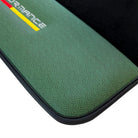 Black Floor Mats for BMW 5 Series G30 with Green Leather ER56 Performance