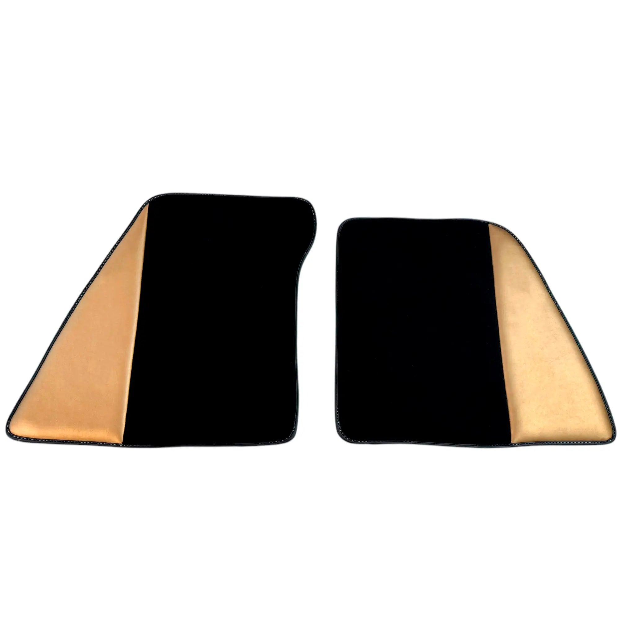 Black Floor Mats for Ferrari 296 GTB (2022-2024) with Gold Leather