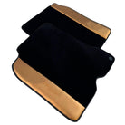 Black Floor Mats for Ferrari California T (2015-2018) with Golden Leather