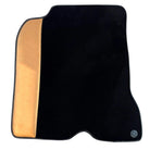 Black Floor Mats for Ferrari California T (2015-2018) with Golden Leather