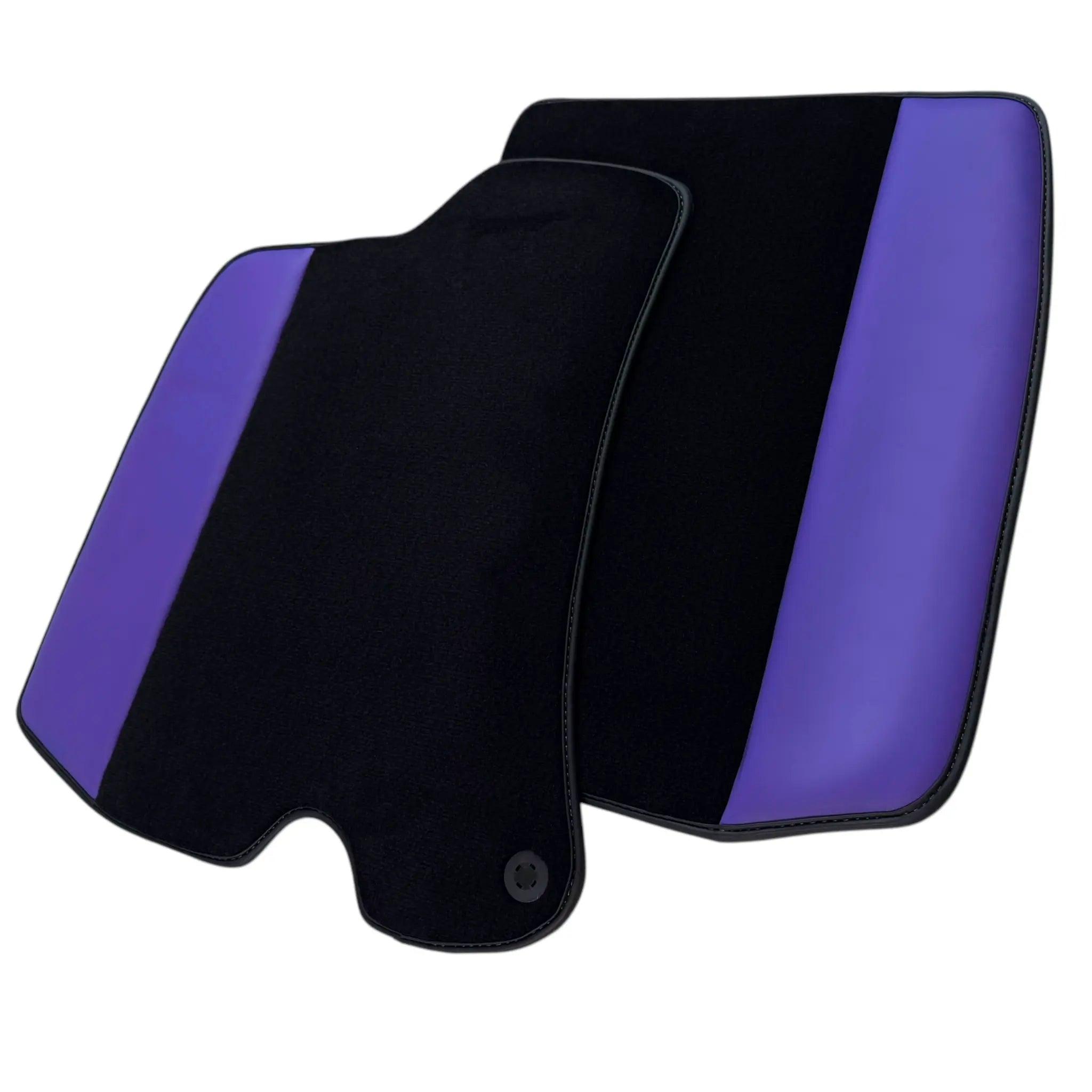 Black Floor Mats for Ferrari Roma (2021-2024) with Purple Leather