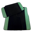 Black Floor Mats for Rolls Royce Cullinan (2018–2025) with Green Leather Borders