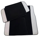 Black Floor Mats for Rolls Royce Dawn 2016-2023 with Gray Leather Borders