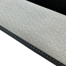 Black Floor Mats for Rolls Royce Dawn 2016-2023 with Gray Leather Borders