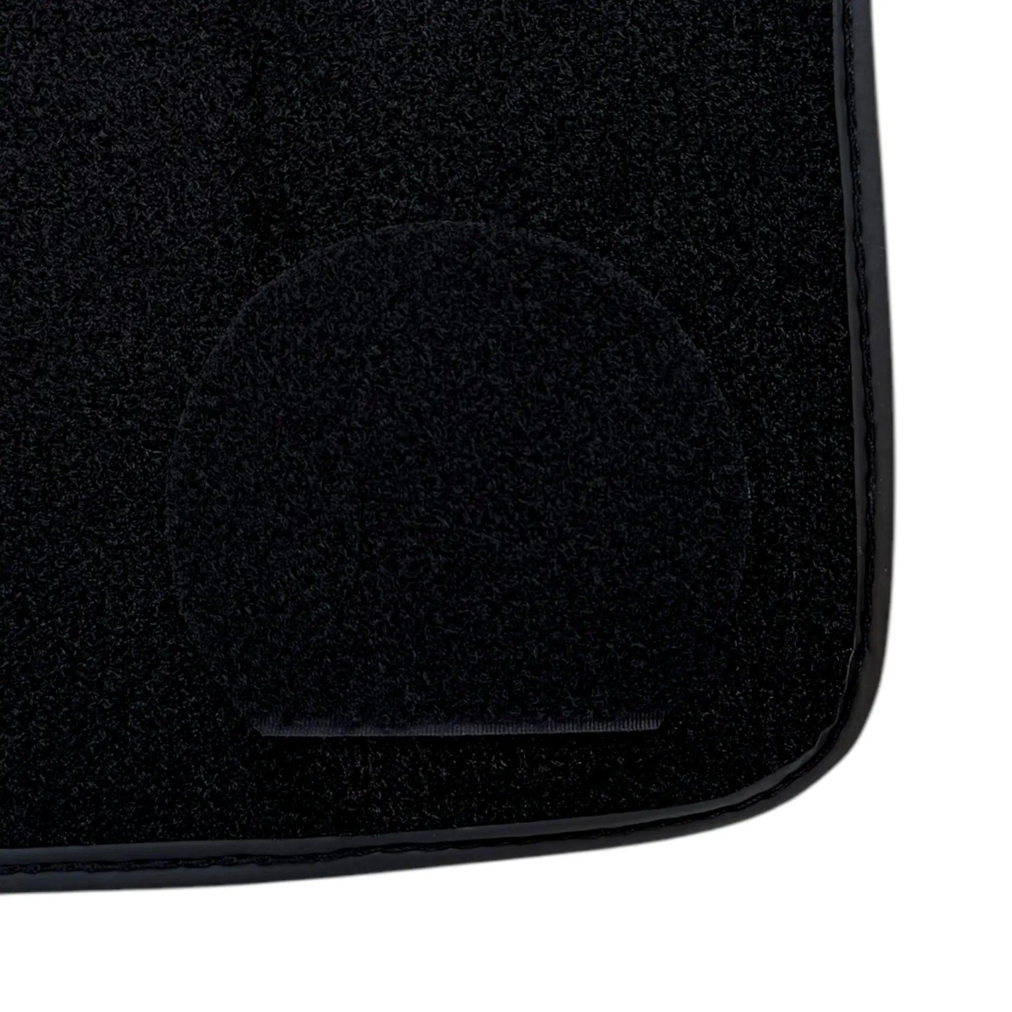 Black Floor Mats for Rolls Royce Dawn (2016-2023) with Green Leather Borders