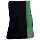 Black Floor Mats for Rolls Royce Ghost Series I (2010-2020) with Green Leather Borders