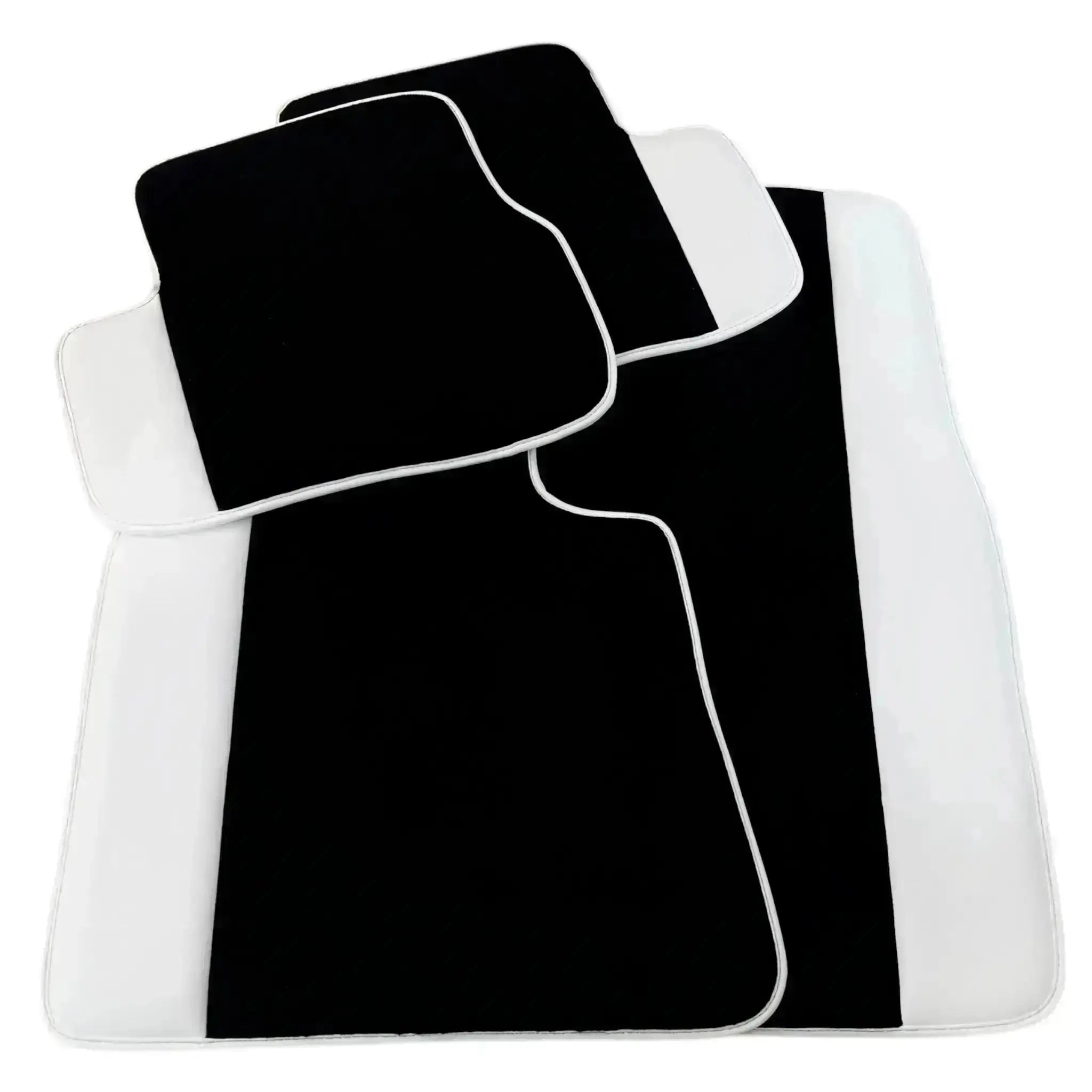 Black Floor Mats for Rolls Royce Dawn (2016-2023) | White Trim