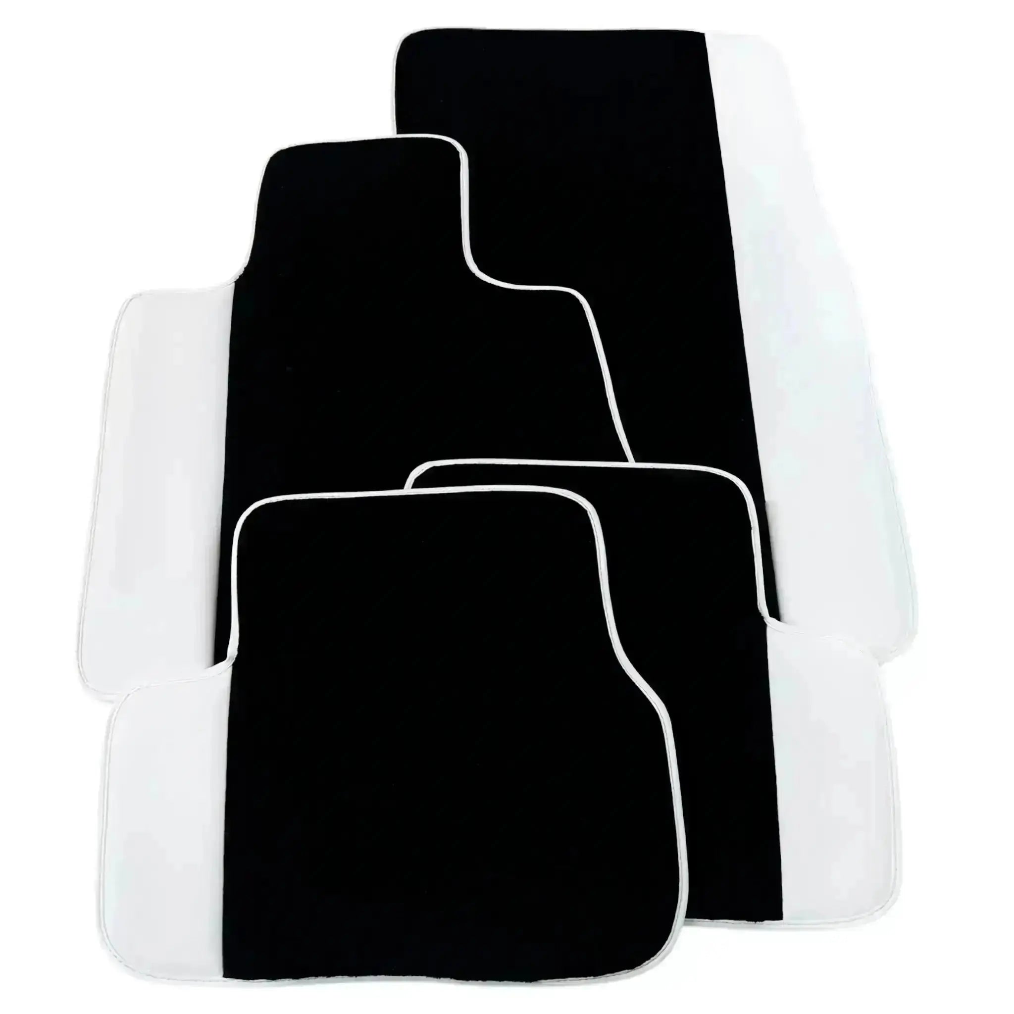 Black Floor Mats for Rolls Royce Dawn (2016-2023) | White Trim