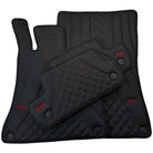 Black Leather Floor Mats For Mercedes Benz C-Class S203 Estate 4Matic (2001-2007) | ER56 Design - AutoWin