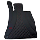 Black Leather Floor Mats For Mercedes Benz C-Class S203 Estate 4Matic (2001-2007) | ER56 Design - AutoWin