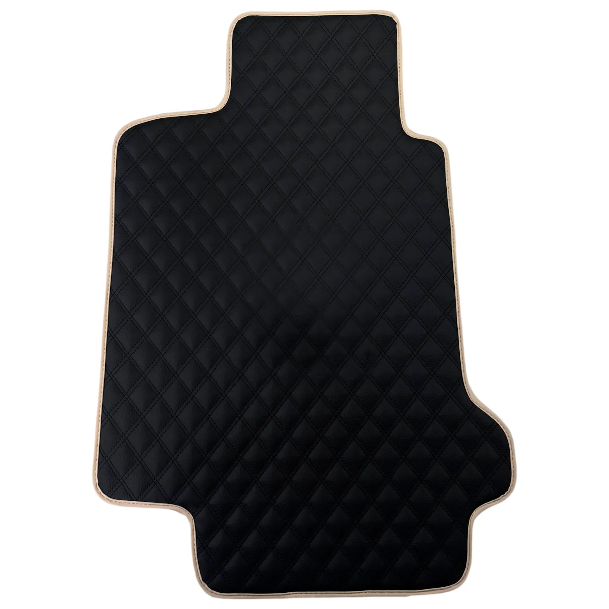 Black Stitched Leather Floor Mats for Maserati GranTurismo Convertible (2023-2024) | Beige Trim