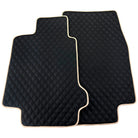 Black Stitched Leather Floor Mats for Maserati GranTurismo Convertible (2023-2024) | Beige Trim