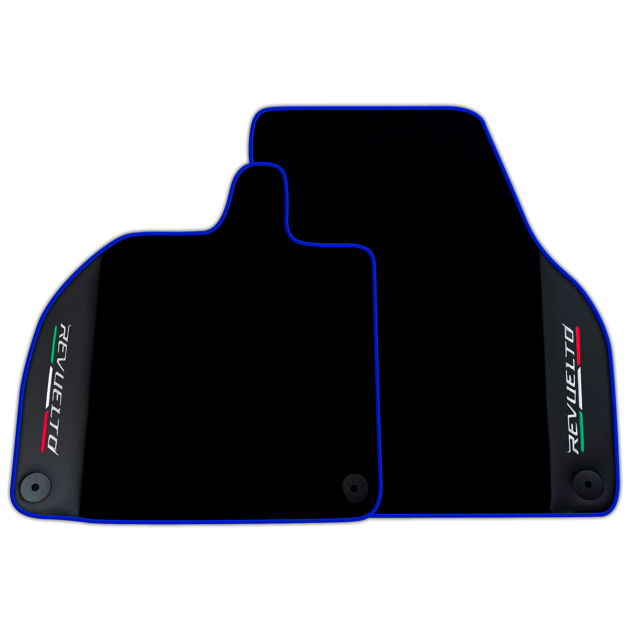 Black Floor Mats with Leather for Lamborghini Revuelto (2024-2025) Italian Edition