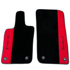 Black Floor Mats for Porsche Cayenne (2010-2018) with Red Alcantara Leather - AutoWin