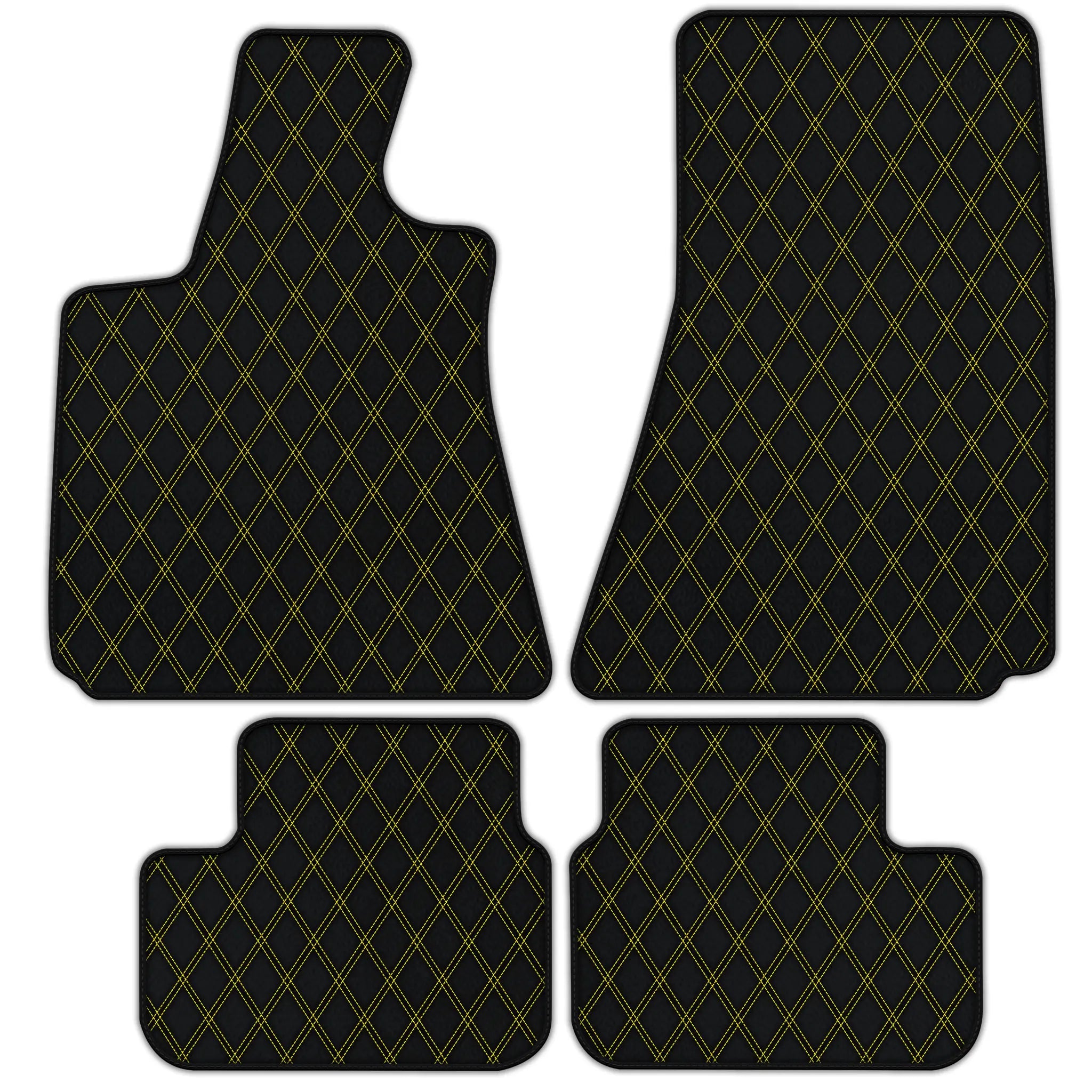 Customizable Leather Floor Mats with Double Diamond Pattern for Maserati Ghibli (2013-2022)