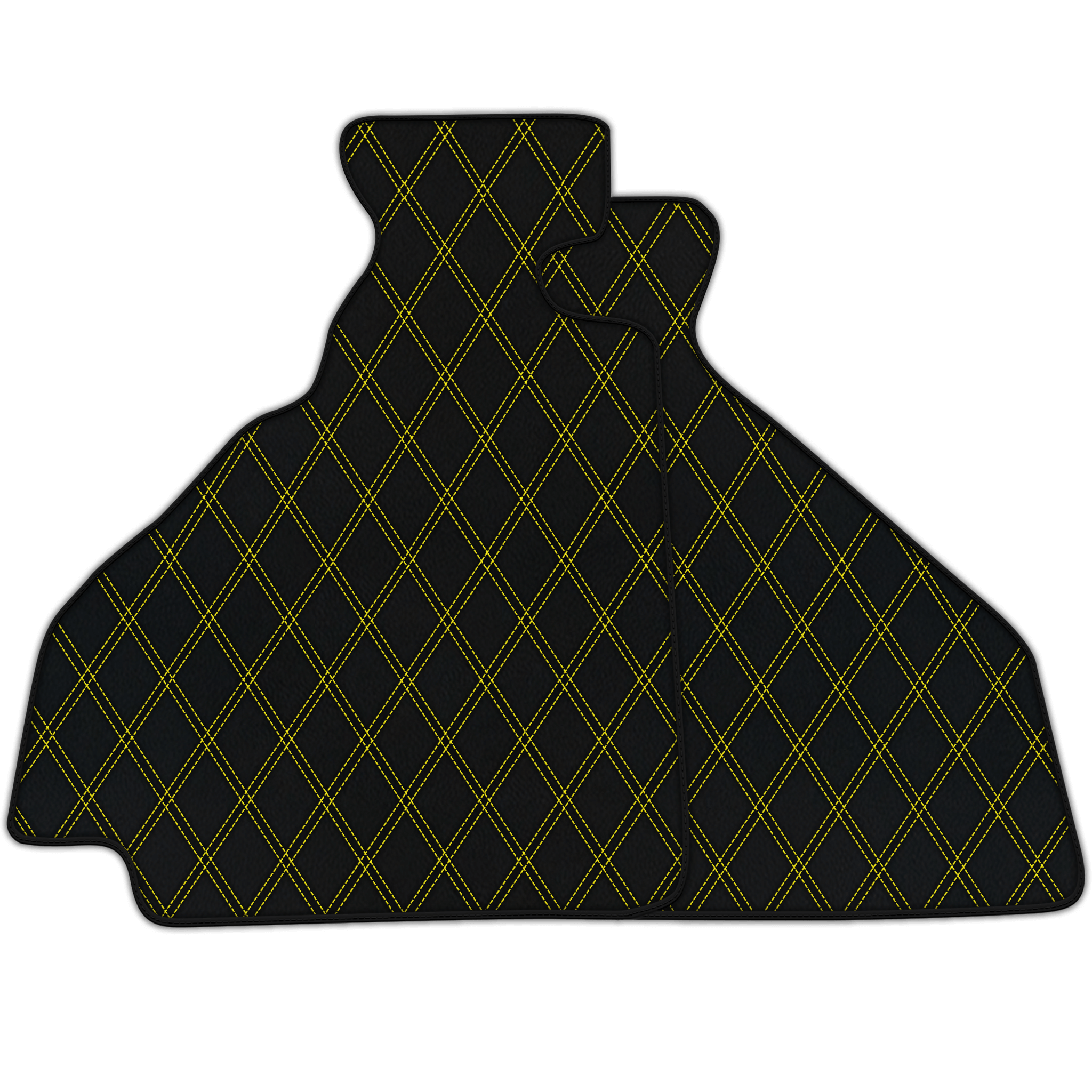 Customizable Leather Floor Mats with Double Diamond Pattern for Ferrari 348 TS (1989-1995)