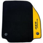 Black Floor Mats for Ferrari 458 Italia (2009-2015) with Yellow Leather - AutoWin