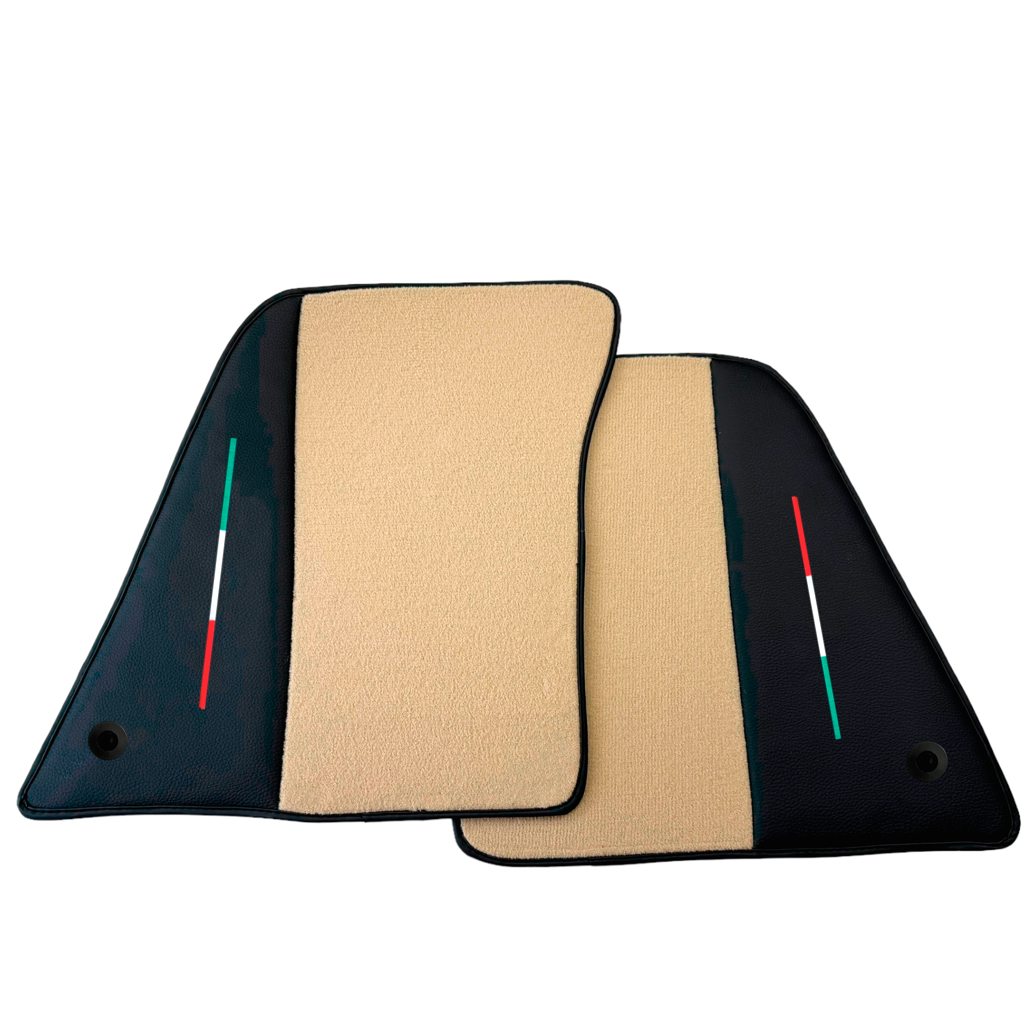 Beige Floor Mats for Ferrari SF90 Stradale (2019-2024) with Leather - AutoWin