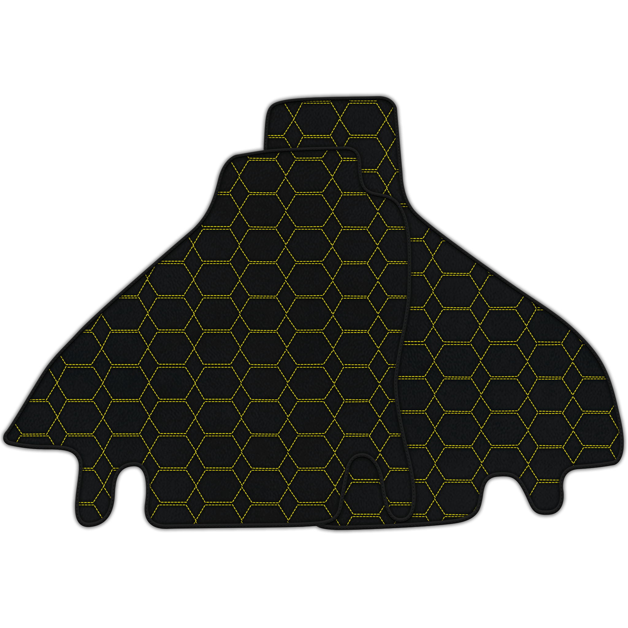 Customizable Leather Floor Mats with Hexagon Hex Pattern for Ferrari Testarossa (1984-1996)