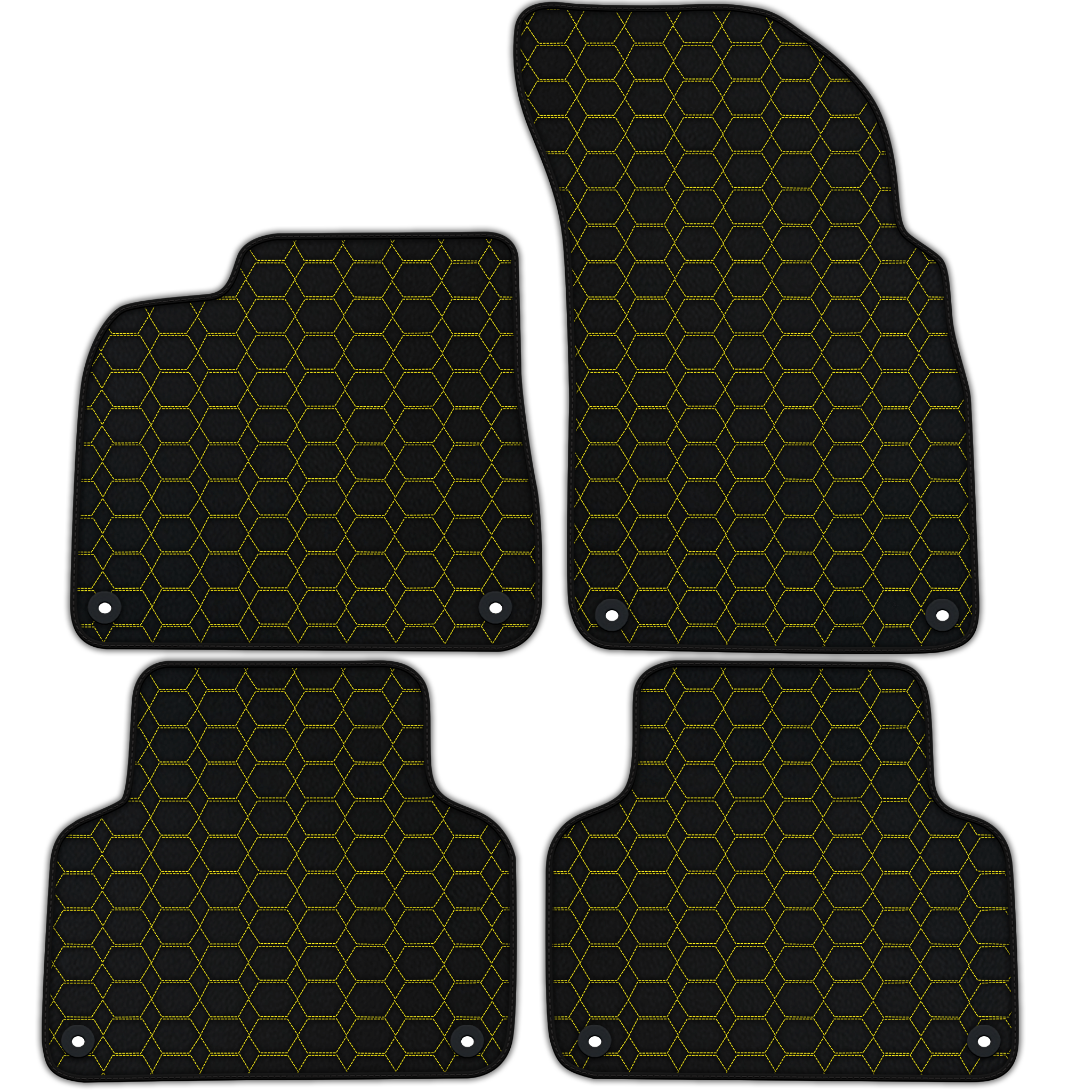 Customizable Leather Floor Mats with Hexagon Hex Pattern for Lamborghini Urus (2018-2024)