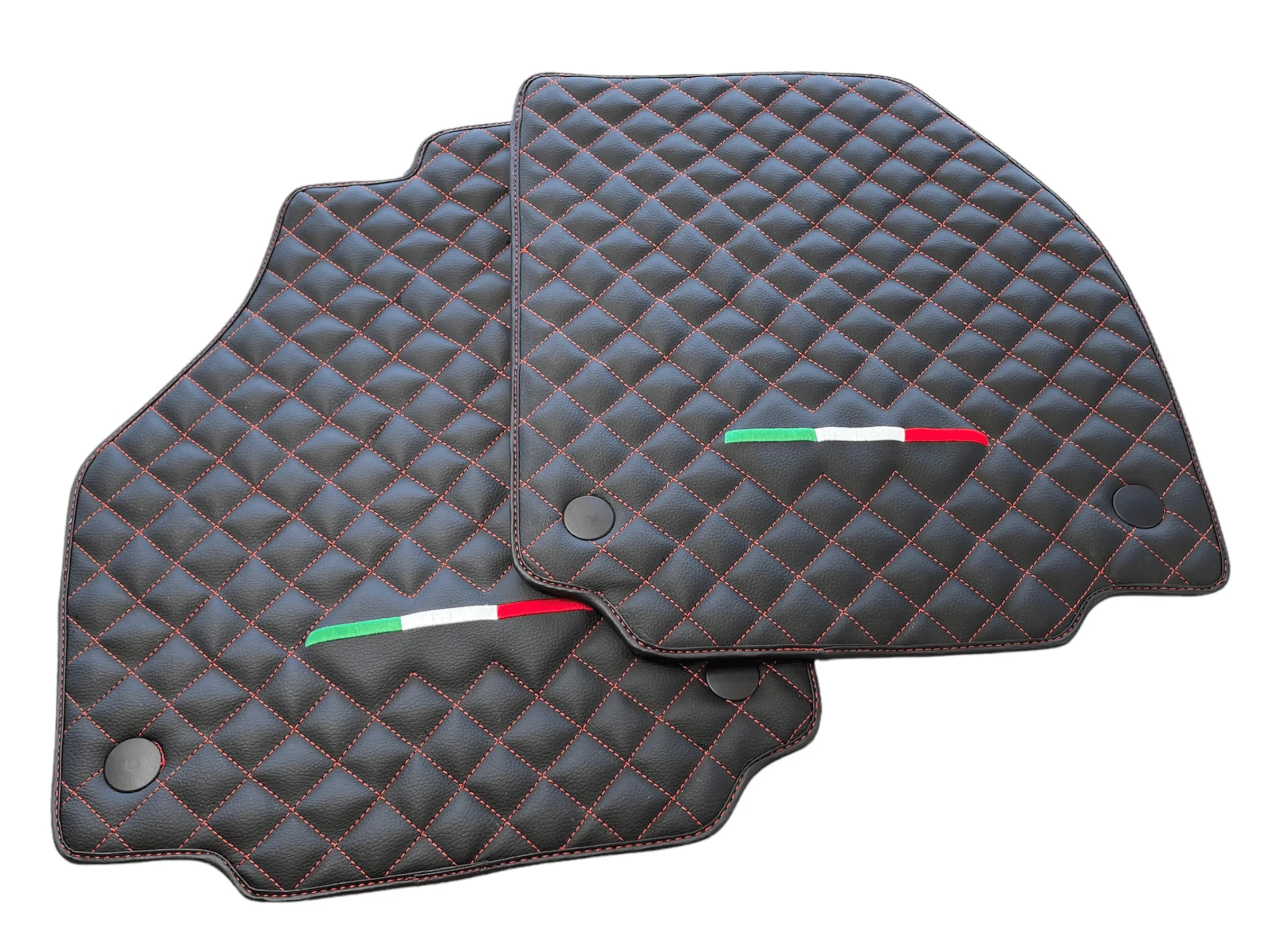 Leather Floor Mats For Ferrari 458 Spider 2012-2015 Black - AutoWin