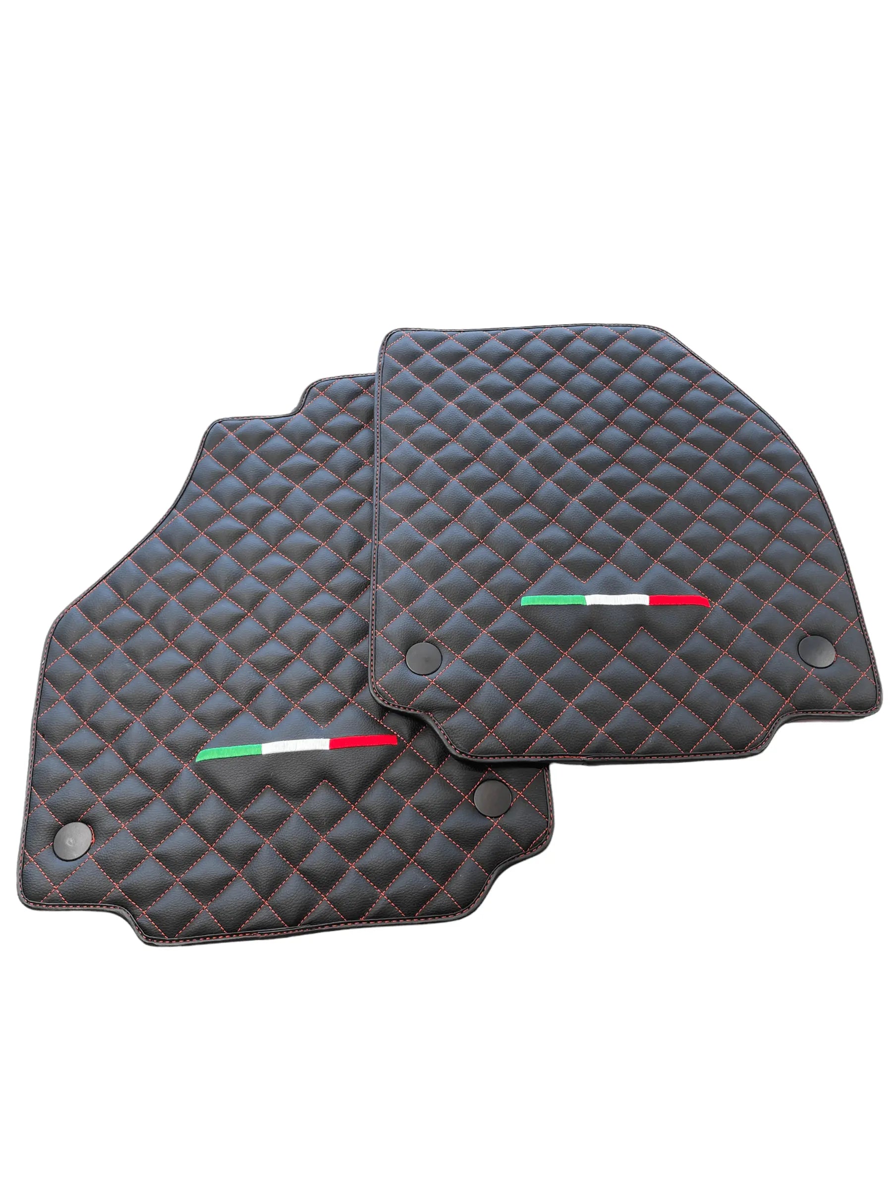 Leather Floor Mats For Ferrari 488 GTB 2015-2022 AutoWin Brand Italian Edition - AutoWin