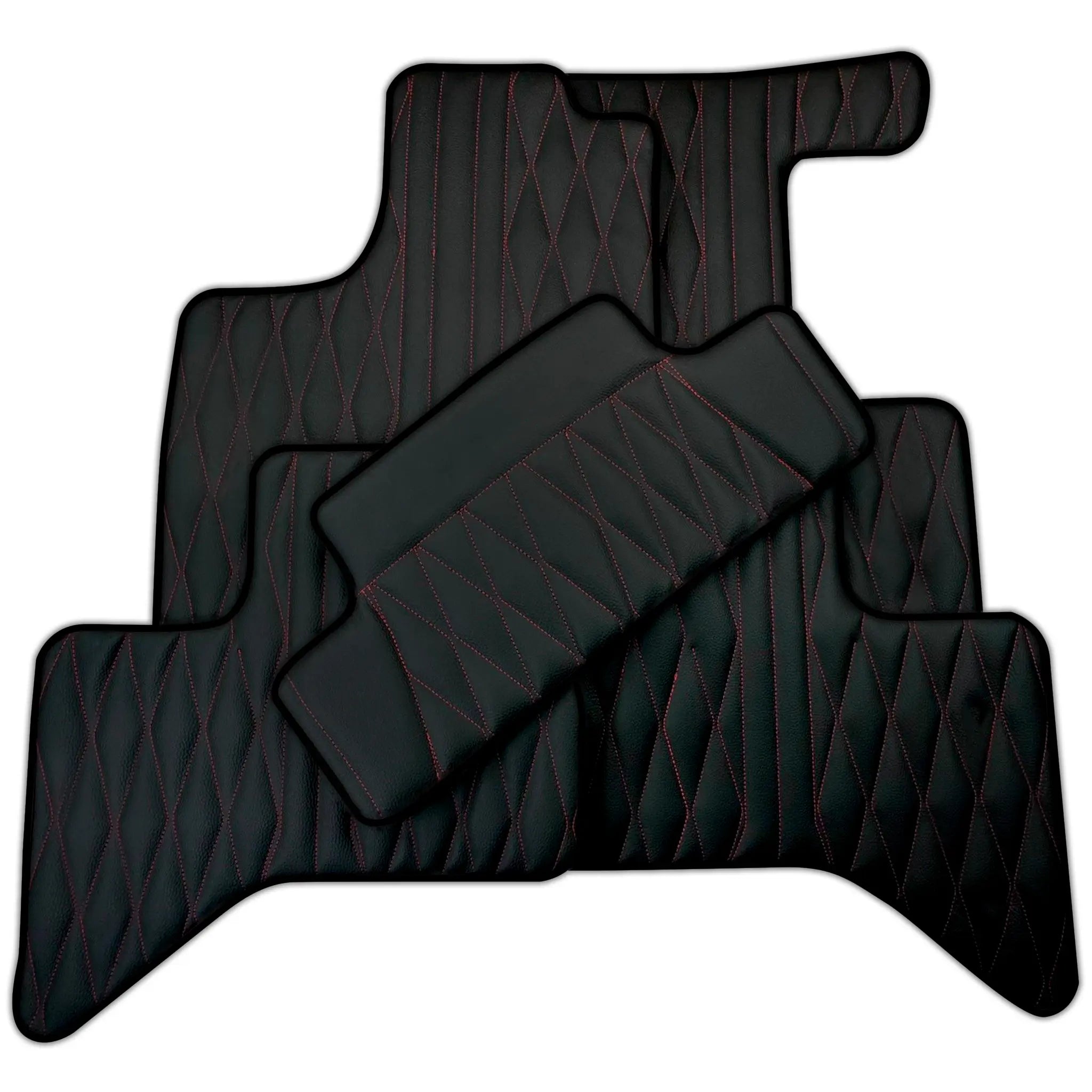 Leather Floor Mats for Lexus SC 430 (2001-2010) with Red Stitching