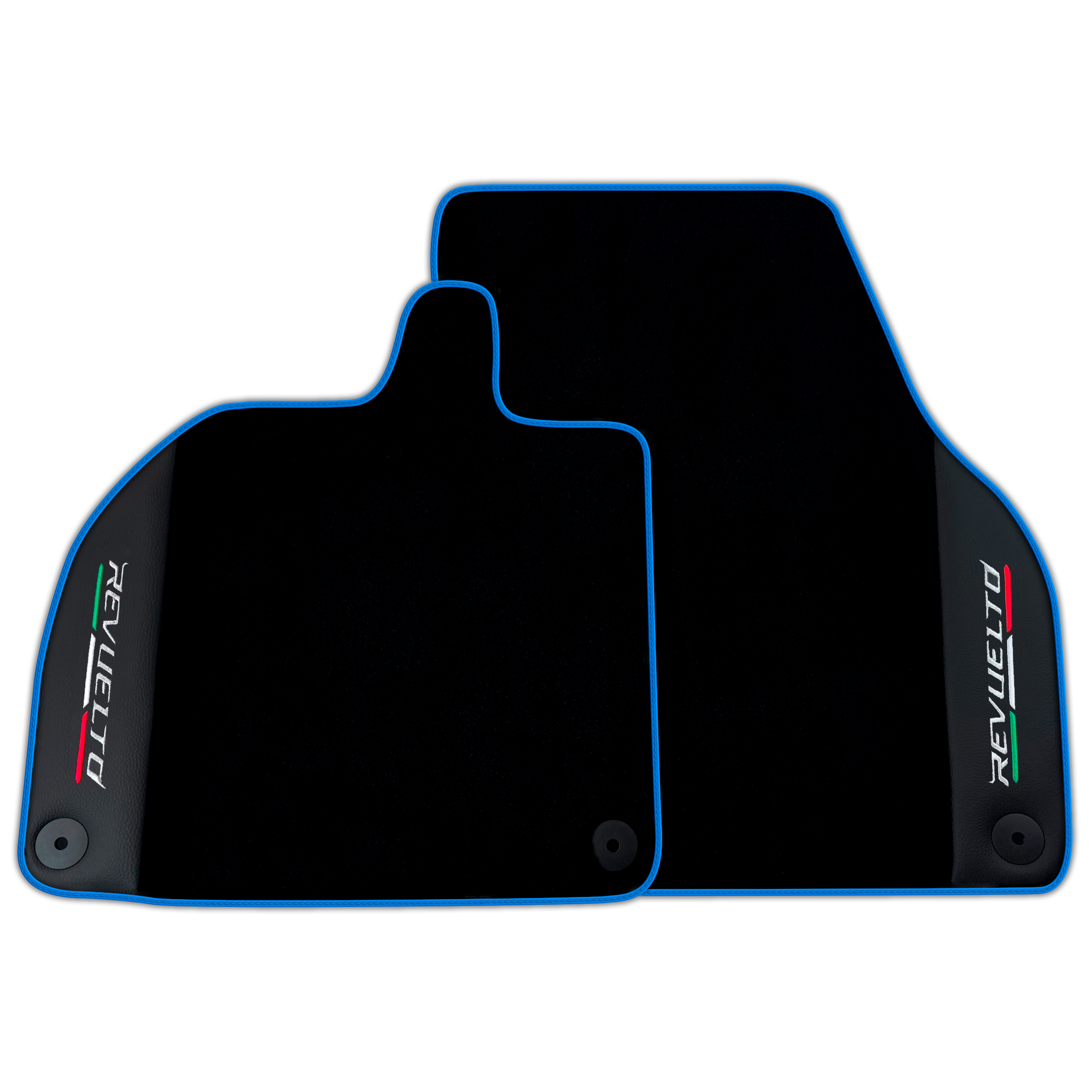 Black Floor Mats with Leather for Lamborghini Revuelto (2024-2025) Italian Edition