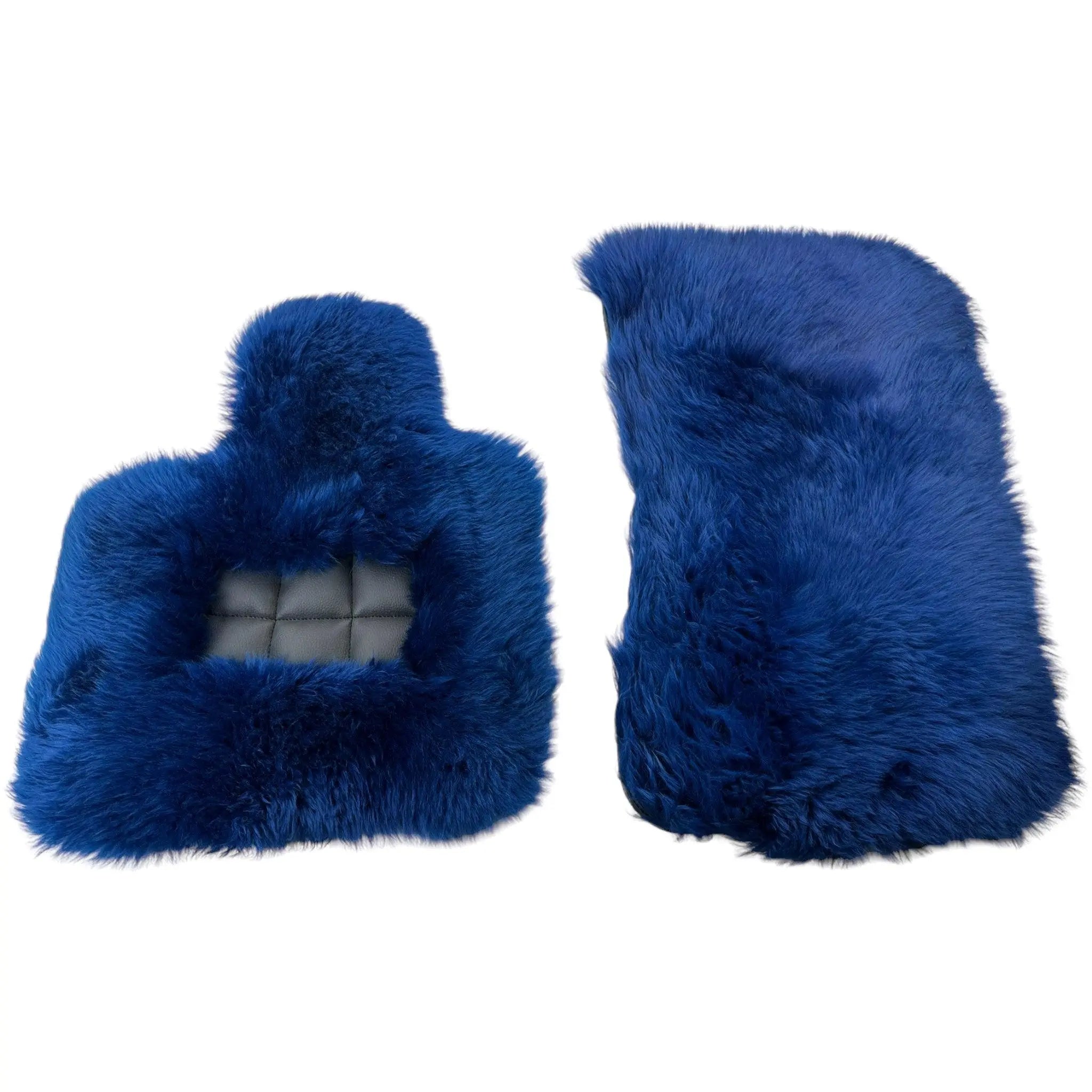 Navy Blue Sheepskin Floor Mats for Rolls Royce Ghost Series II (2021-2024) | ER56 Design - AutoWin