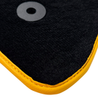 Black Floor Mats For Chevrolet Corvette C7 Targa Top (2014-2019) with Yellow Trim