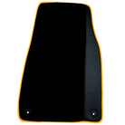 Black Floor Mats for Porsche Taycan (2019-2023) with Leather | Yellow Trim - AutoWin