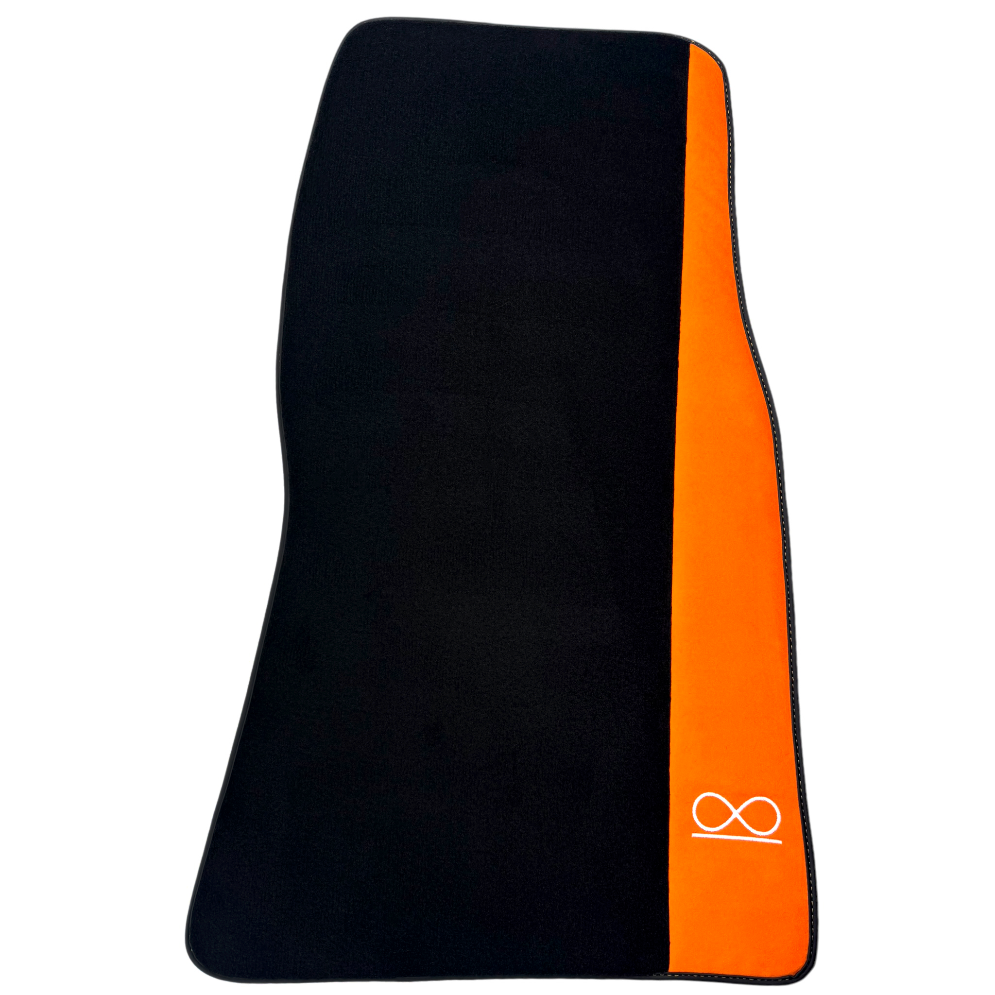 Black Floor Mats for Rolls Royce Black Badge Ghost Series II (2021-2024) with Orange Alcantara - AutoWin