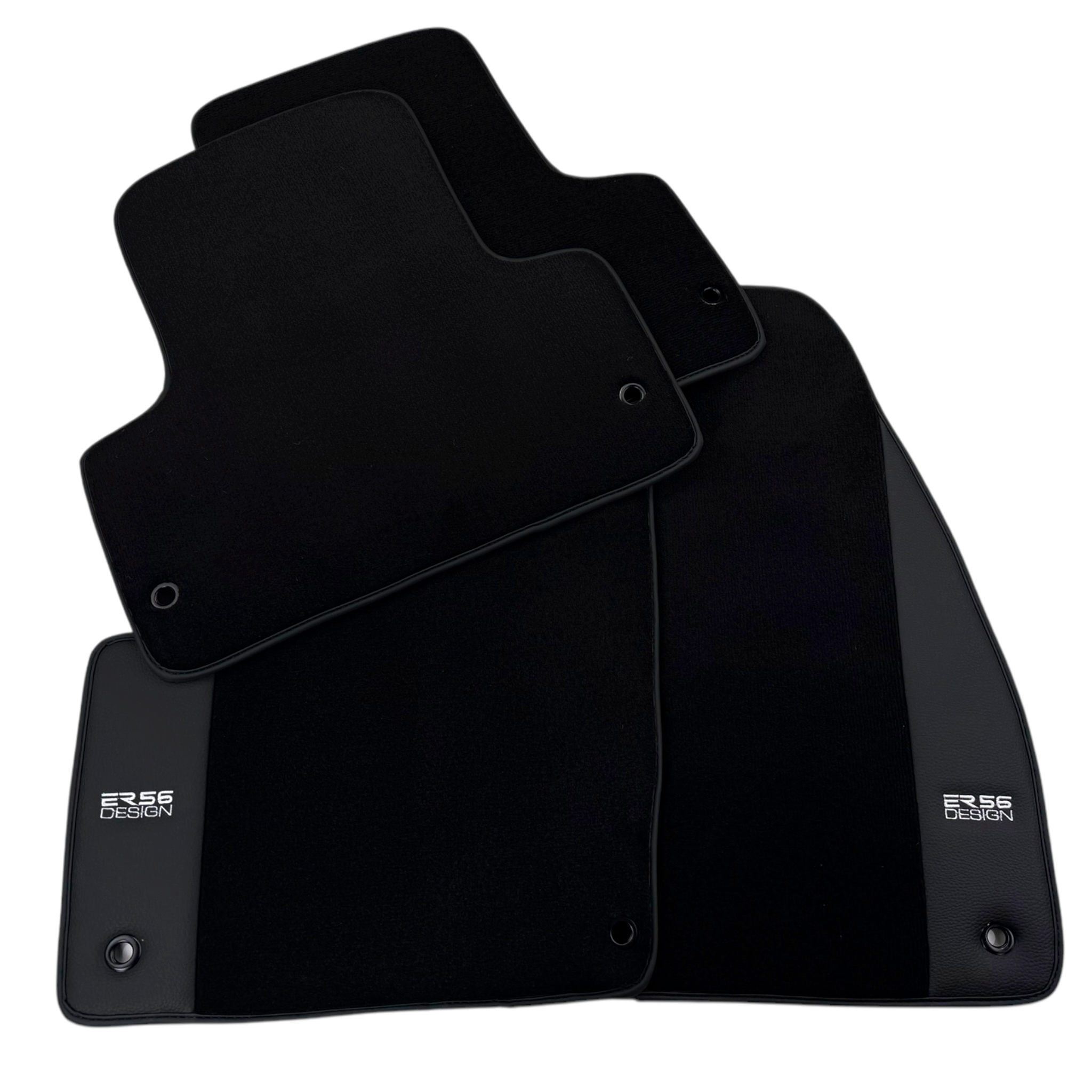 ER56 Design Black Floor Mats for Chevrolet TrailBlazer EXT (2003-2005) with Leather - AutoWin