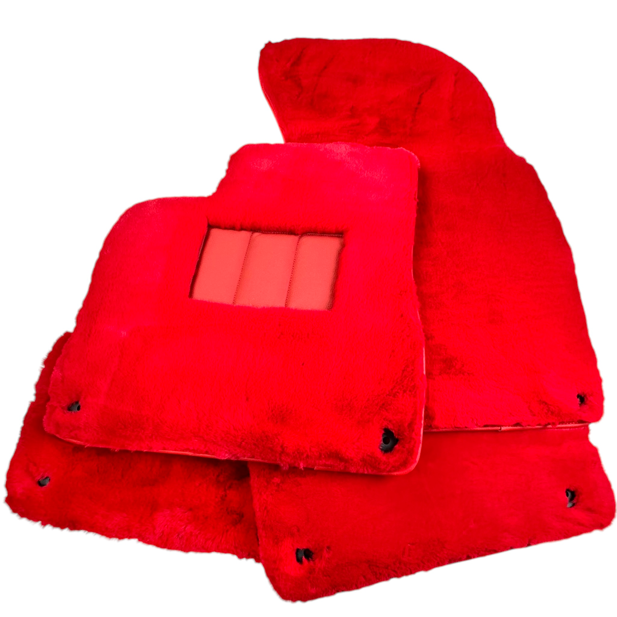 Red Sheepskin Floor Mats for Bentley Bentayga (2015-2023) - AutoWin