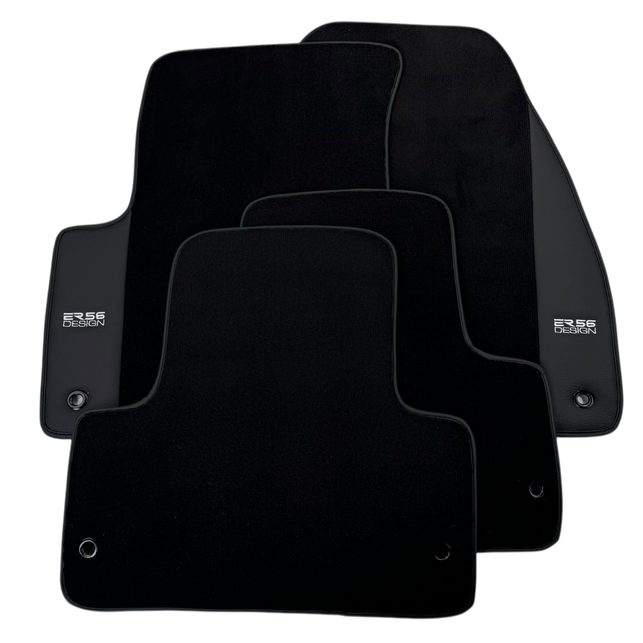 ER56 Design Black Floor Mats for Chrysler Aspen (2007-2009) with Leather - AutoWin