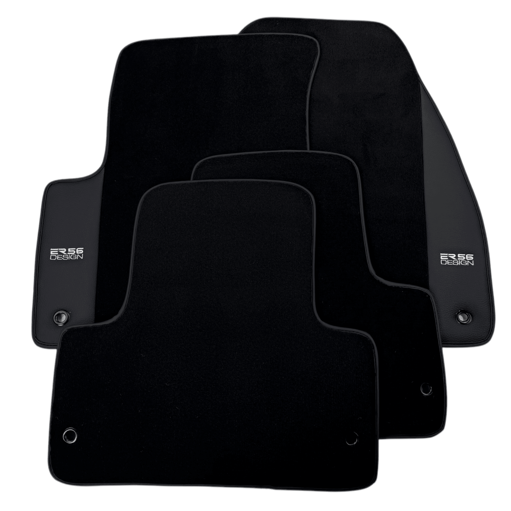 ER56 Design Black Floor Mats for Dodge Caliber (2006-2011) with Leather - AutoWin