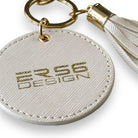 White Leather Car Keychain ER56 Design - AutoWin