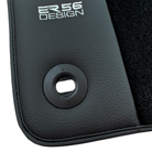 Black Floor Mats for Jaguar XF (2009-2015) Sedan with Leather Borders by ER56 Design - AutoWin